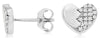 ESTATE .15CT DIAMOND 14KT WHITE GOLD 3D PAVE HEART SHAPE LOVE STUD EARRINGS
