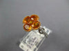 2.19CT DIAMOND & AAA YELLOW SAPPHIRE 18K 2 TONE GOLD 3D OVAL & ROUND FLOWER RING