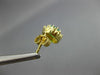 ESTATE 1.50CT DIAMOND & AAA EMERALD 14K YELLOW GOLD 3D OVAL FLOWER STUD EARRINGS