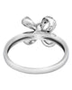 ESTATE .14CT DIAMOND 18KT WHITE GOLD 3D ROUND BOW FUN RING
