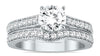 ESTATE 1.25CT DIAMOND 14KT WHITE GOLD CLASSIC ROUND ENGAGEMENT WEDDING RING SET