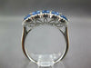 ESTATE 1.49CT DIAMOND & AAA SAPPHIRE 18KT WHITE GOLD 3D 5 STONE ANNIVERSARY RING
