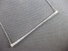 ESTATE .37CT DIAMOND 18K WHITE GOLD 3D CLASSIC ROUND ELONGATED BAR LOVE NECKLACE