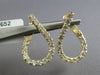 1.42CT DIAMOND 14KT YELLOW GOLD 3D OPEN TEAR DROP SIDEWAYS HOOP HANGING EARRINGS