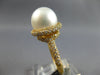 .85CT DIAMOND & AAA SOUTH SEA PEARL 18KT YELLOW GOLD CLASSIC SOLITAIRE HALO RING