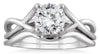 1.0CT DIAMOND 14KT WHITE GOLD SOLITAIRE ENGAGEMENT WEDDING ANIVERSARY RING SET