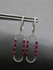 1.32CT DIAMOND & AAA RUBY 14KT WHITE GOLD ROUND & BAGUETTE FUN HANGING EARRINGS