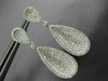 ESTATE LARGE 2.30CT DIAMOND 18K WHITE GOLD 3D CLASSIC TEAR DROP HANGING EARRINGS