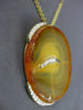 ANTIQUE LONG .90CT DIAMOND & AGATE 14KT YELLOW GOLD 3D FLOATING ITALIAN NECKLACE
