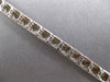 ESTATE WIDE 5.35CT DIAMOND 14KT WHITE GOLD ROUND FILIGREE SQUARE TENNIS BRACELET