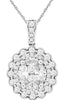 1.03CT DIAMOND 14KT WHITE GOLD ROUND & MARQUISE CLUSTER FLOWER FLOATING PENDANT