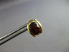 ESTATE 2.0CT AAA GARNET 14KT YELLOW GOLD 3D CUSHION STUD HANGING EARRINGS #27454