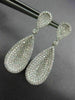 ESTATE LARGE 2.30CT DIAMOND 18K WHITE GOLD 3D CLASSIC TEAR DROP HANGING EARRINGS