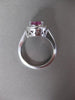 ANTIQUE 2.3CT DIAMOND & RUBY 14KT WHITE GOLD HALO DESIGN ENGAGEMENT RING #3046