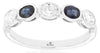 .80CT DIAMOND & AAA SAPPHIRE 14KT WHITE GOLD OVAL 5 STONE BEZEL ANNIVERSARY RING