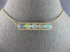LARGE 3.88CT DIAMOND & AAA AUSTRALIAN OPAL 14K YELLOW GOLD OVAL 5 STONE NECKLACE