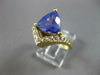 LARGE 3.30CT DIAMOND & AAA TANZANITE 18KT YELLOW GOLD TRILLION CROWN RING #27547