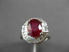 ANTIQUE LARGE 4.45CT DIAMOND & AAA RUBY 14K WHITE GOLD OVAL FILIGREE RING #23703