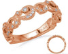 ESTATE .12CT DIAMOND 14KT ROSE GOLD 3D ROUND OPEN FILIGREE MILGRAIN FUN RING