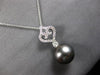 .33CT DIAMOND & AAA TAHITIAN PEARL 18KT WHITE GOLD HEART SHAPE FLOATING PENDANT