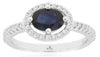 1.34CT DIAMOND & AAA SAPPHIRE 14K WHITE GOLD 3D OVAL & ROUND HALO ENGAGMENT RING