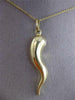 ESTATE 14K YELLOW GOLD 3D SHINY HANDCRAFTED ITALIAN HORN FLOATING PENDANT #24297