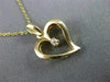 ESTATE .03CT DIAMOND 14KT YELLOW GOLD CLASSIC SOLITAIRE OPEN HEART PENDANT 21719