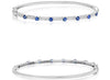 1.27CT DIAMOND & AAA SAPPHIRE 14K WHITE GOLD 3D BY THE YARD CUFF BANGLE BRACELET