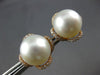 LARGE .43CT DIAMOND & AAA SOUTH SEA PEARL 18KT ROSE GOLD 3D FLOWER STUD EARRINGS
