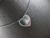 .55CT DIAMOND 14KT WHITE GOLD 3D ROUND PAVE MILGRAIN HEART SHAPE LOVE NECKLACE