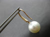 ESTATE .30CT DIAMOND & AAA SOUTH SEA PEARL 14KT ROSE GOLD FUN LEVERBACK EARRINGS