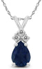 .80CT DIAMOND & AAA SAPPHIRE 14KT WHITE GOLD PEAR SHAPE & ROUND FLOATING PENDANT