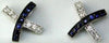 .32CT DIAMOND & AAA SAPPHIRE 14KT WHITE GOLD 3D CRISS CROSS X LOVE STUD EARRINGS