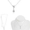 .40CT DIAMOND 14KT WHITE GOLD 3D ROUND PAVE MULTI LEAF TEAR DROP LARIAT NECKLACE