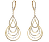ESTATE .59CT DIAMOND 14K YELLOW GOLD ROUND & BAGUETTE LEVERBACK HANGING EARRINGS
