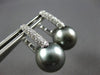 LARGE .61CT DIAMOND & AAA TAHITIAN PEARL 18KT WHITE GOLD HUGGIE HANGING EARRINGS