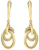 .18CT DIAMOND 18KT YELLOW GOLD MATTE & SHINY OVAL LOVE KNOT FUN HANGING EARRINGS