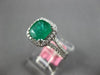 1.66CT DIAMOND & AAA EMERALD 18KT WHITE GOLD 3D CUSHION & ROUND ENGAGEMENT RING