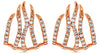 ESTATE .44CT DIAMOND 14KT ROSE GOLD 3D CLASSIC MULTI ROW MULTI WAVE FUN EARRINGS