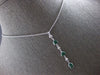 LONG .70CT DIAMOND & AAA EMERALD 14KT WHITE GOLD 3D MULTI SHAPE LARIAT NECKLACE