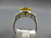 ESTATE LARGE 7.1CT DIAMOND & AAA YELLOW SAPPHIRE 18KT WHITE GOLD ENGAGEMENT RING