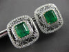 GIA EXTRA LARGE 10.25CT DIAMOND & AAA EMERALD 18K TWO TONE GOLD CLIP ON EARRINGS