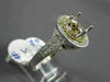 LARGE .71CT WHITE & YELLOW DIAMOND 18K WHITE GOLD 3D SEMI MOUNT ENGAGEMENT RING