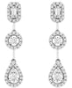 ESTATE .43CT DIAMOND 14KT WHITE GOLD ROUND & BAGUETTE TEAR DROP HANGING EARRINGS