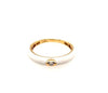 ESTATE .03CT DIAMOND & WHITE ENAMEL 18KT YELLOW GOLD SOLITAIRE ETOILE FUN RING