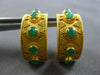 LARGE 2.21CT AAA EMERALD 18KT YELLOW GOLD 5 STONE FILIGREE GREECE EARRINGS 28195