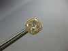 ESTATE 1.29CT DIAMOND 14KT YELLOW GOLD ROUND INVISIBLE SQUARE HALO STUD EARRINGS