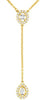 .36CT DIAMOND 14KT YELLOW GOLD ROUND & PEAR SHAPE TEAR DROP LARIAT LOVE NECKLACE