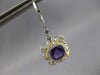 1.78CT DIAMOND & AAA AMETHYST 14KT 2 TONE GOLD SQUARE LEVERBACK HANGING EARRINGS