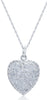 1.5CT DIAMOND 14KT WHITE GOLD 3D PAVE FILIGREE HEART SHAPE LOVE FLOATING PENDANT